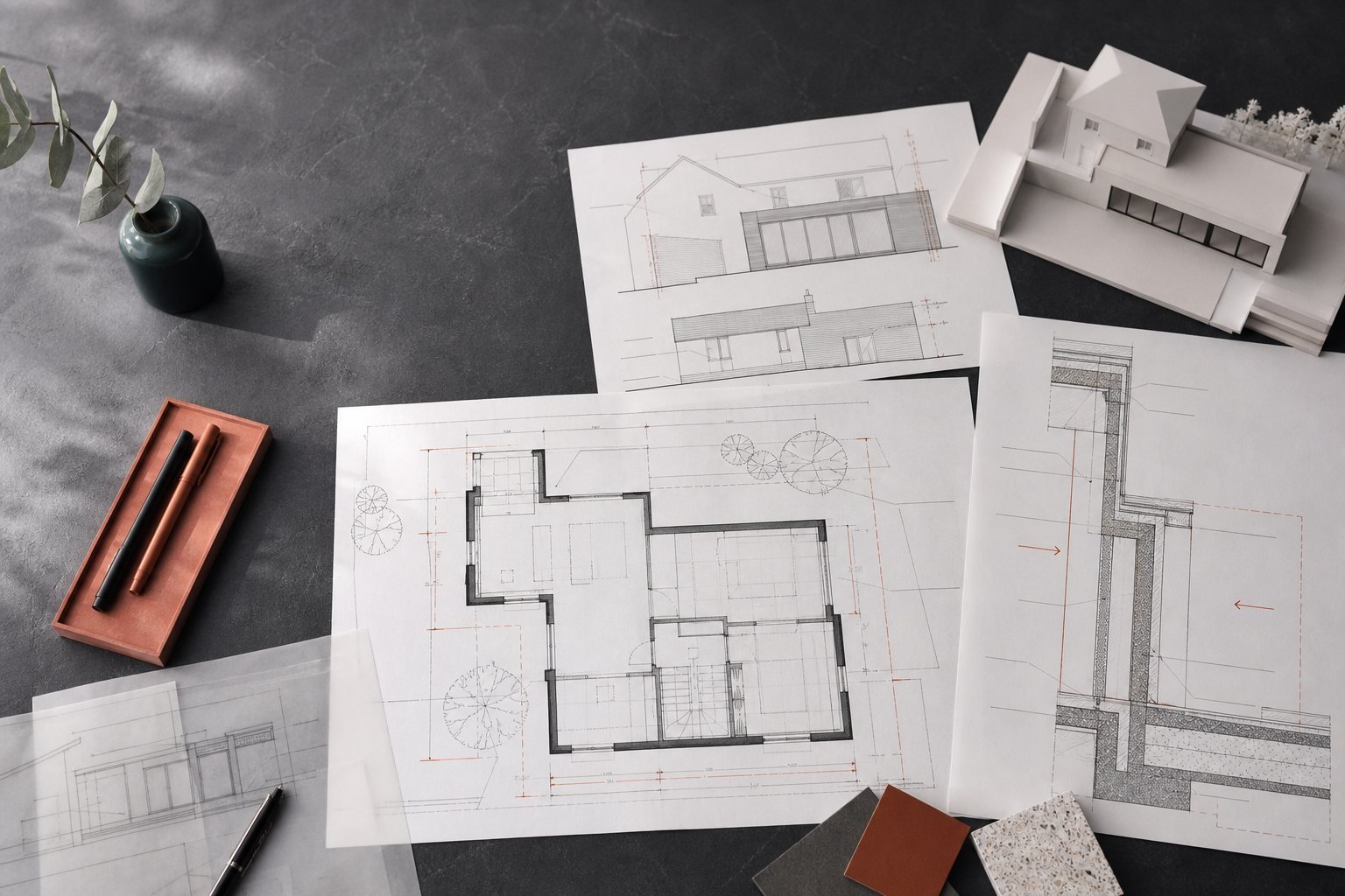 Representative technical drawing package for a residential building project