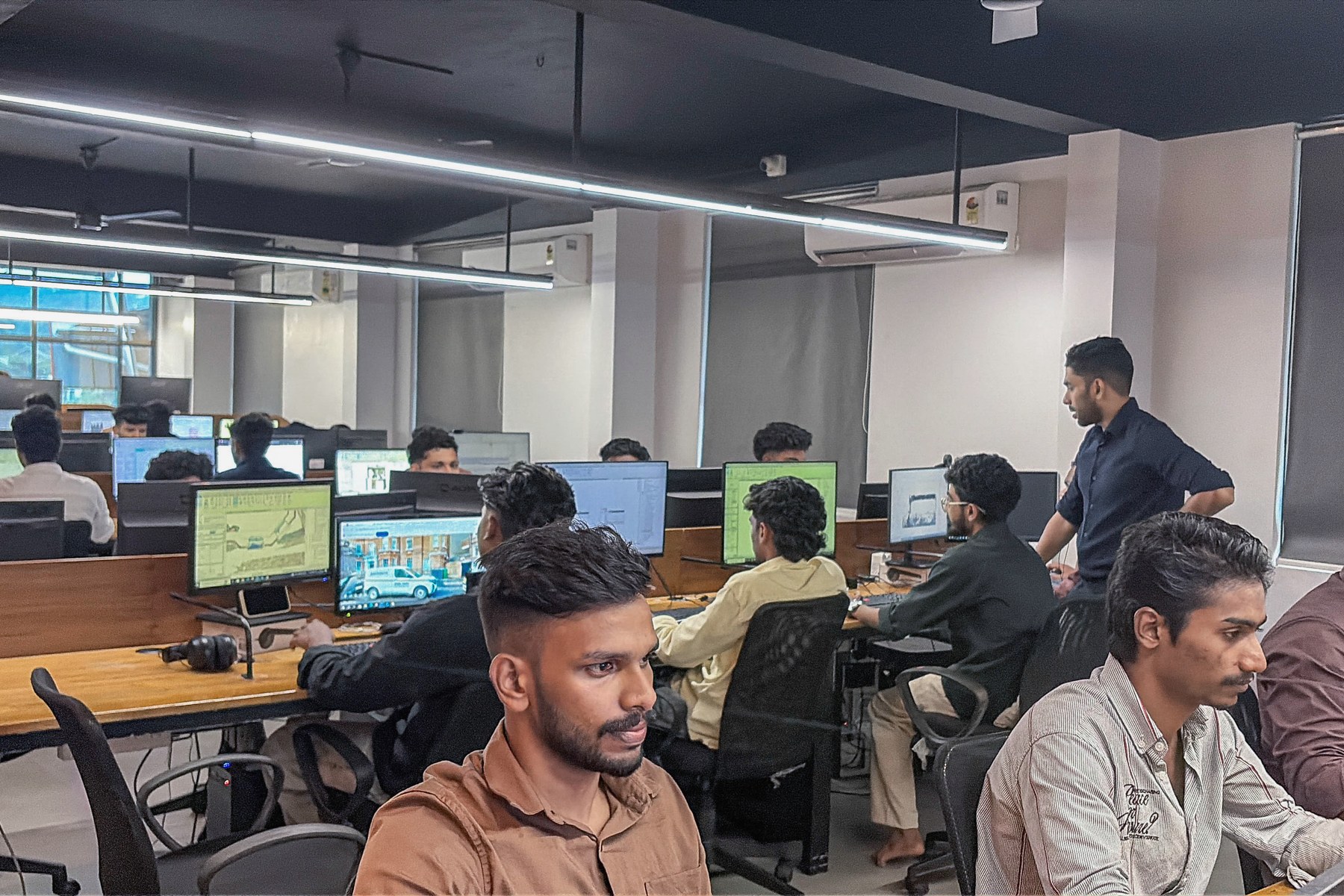 MJ Designs BIM team working in the Manjeri production studio