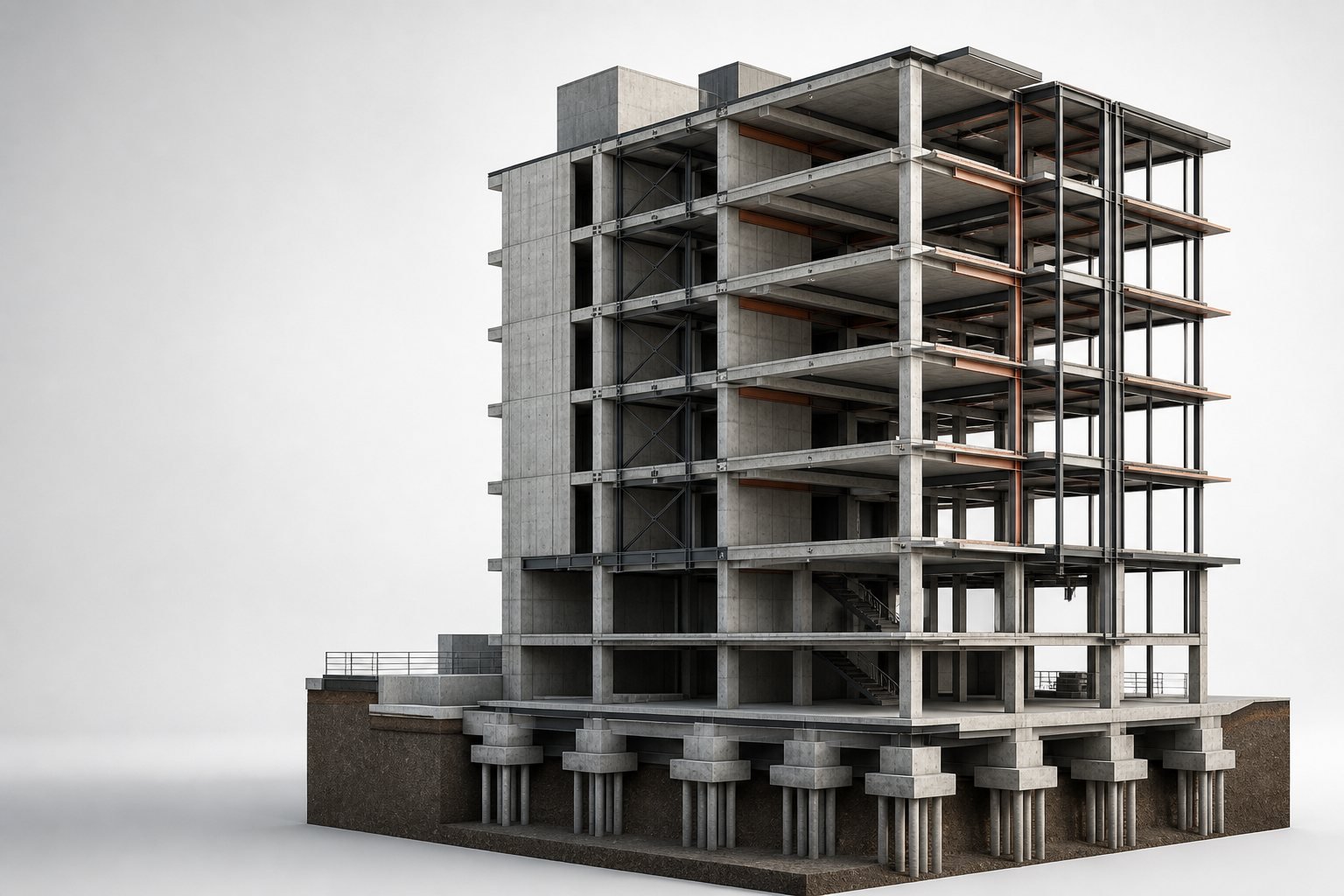 Representative BIM model of a coordinated structural building system